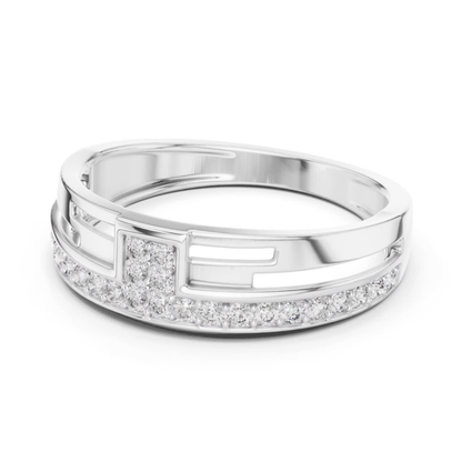 Round Diamond Channel Set Wedding Band | Modern Luxury Style
