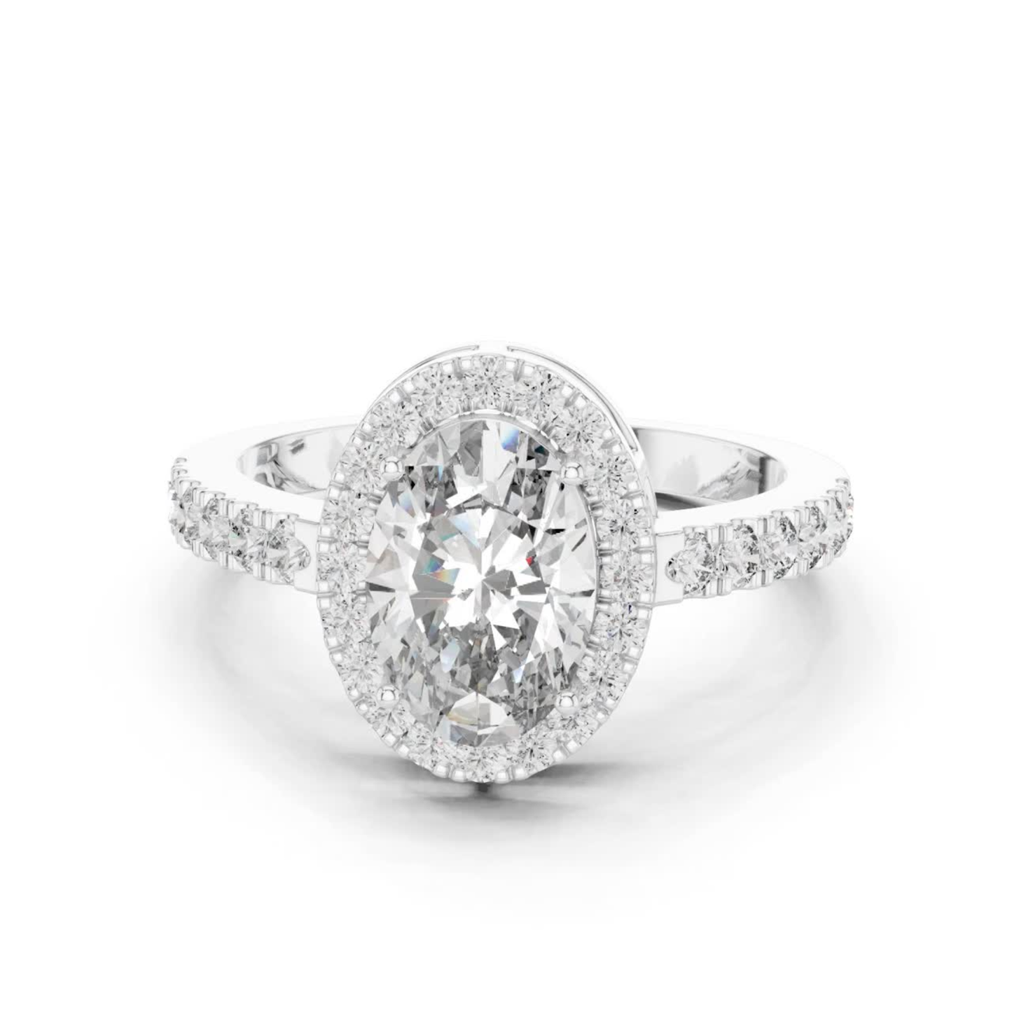 Oval Center Diamond Halo Ring | Crowned in Pure Brilliance