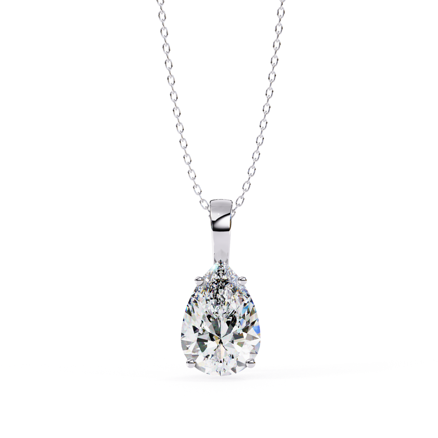 Radiant Pear Elegance Pendant | 18K Fine Gold Jewelry