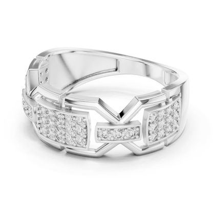 Luxury Diamond Geometric Band Ring | Modern Statement Style
