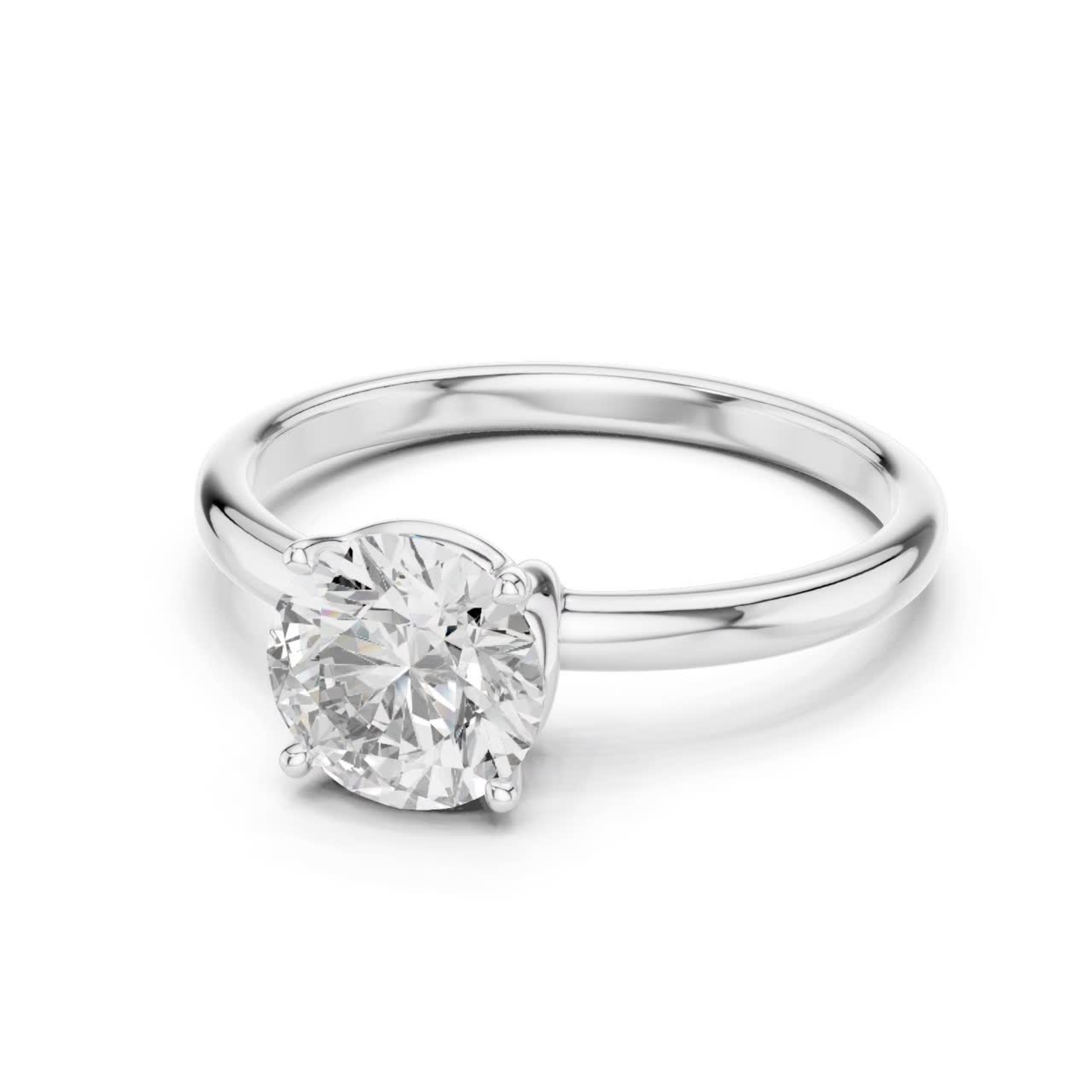Round Diamond Smooth Band Ring | Seamless Brilliance, Pure Luxury