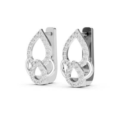 Elegant Diamond Drop Earrings with Teardrop Openwork Luxury