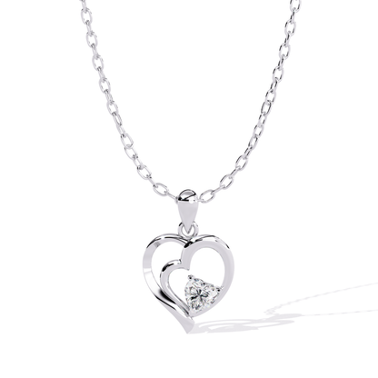 Open Style Heart Diamond Pendant