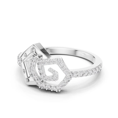 Hexagon Diamond Open Rings | Contemporary Luxury Style
