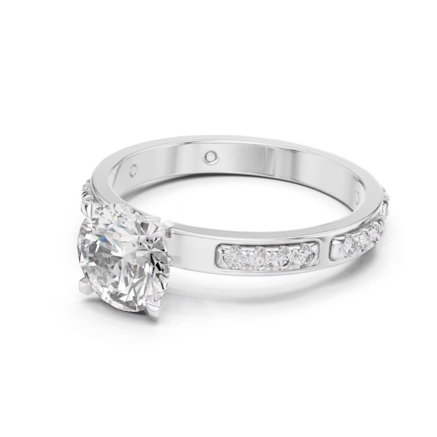 Round Diamond Bezel Side Band Ring | Sleekly Wrapped in Brilliance