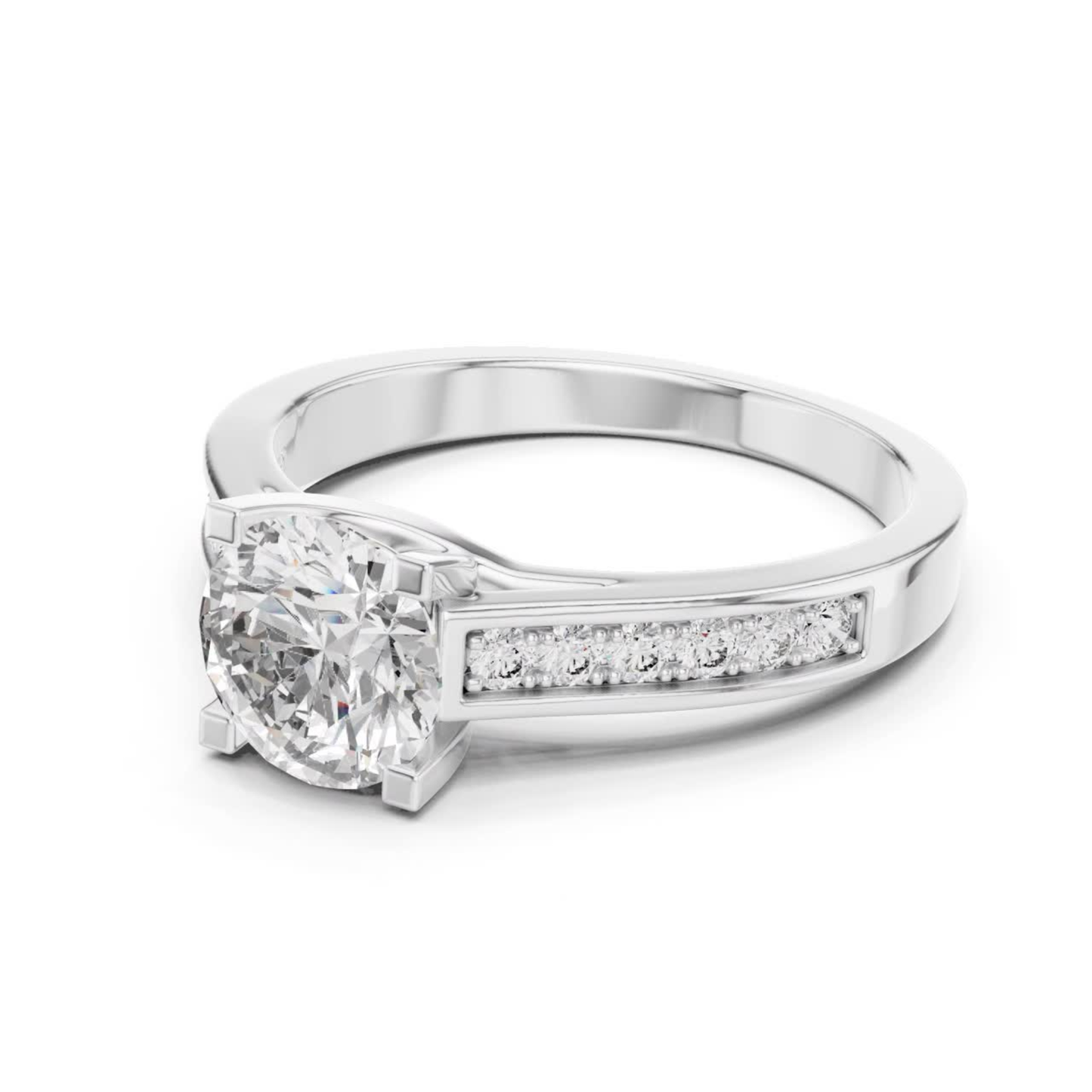 Round Diamond Channel Set Band Ring | Fine 18K 14K 10K Gold