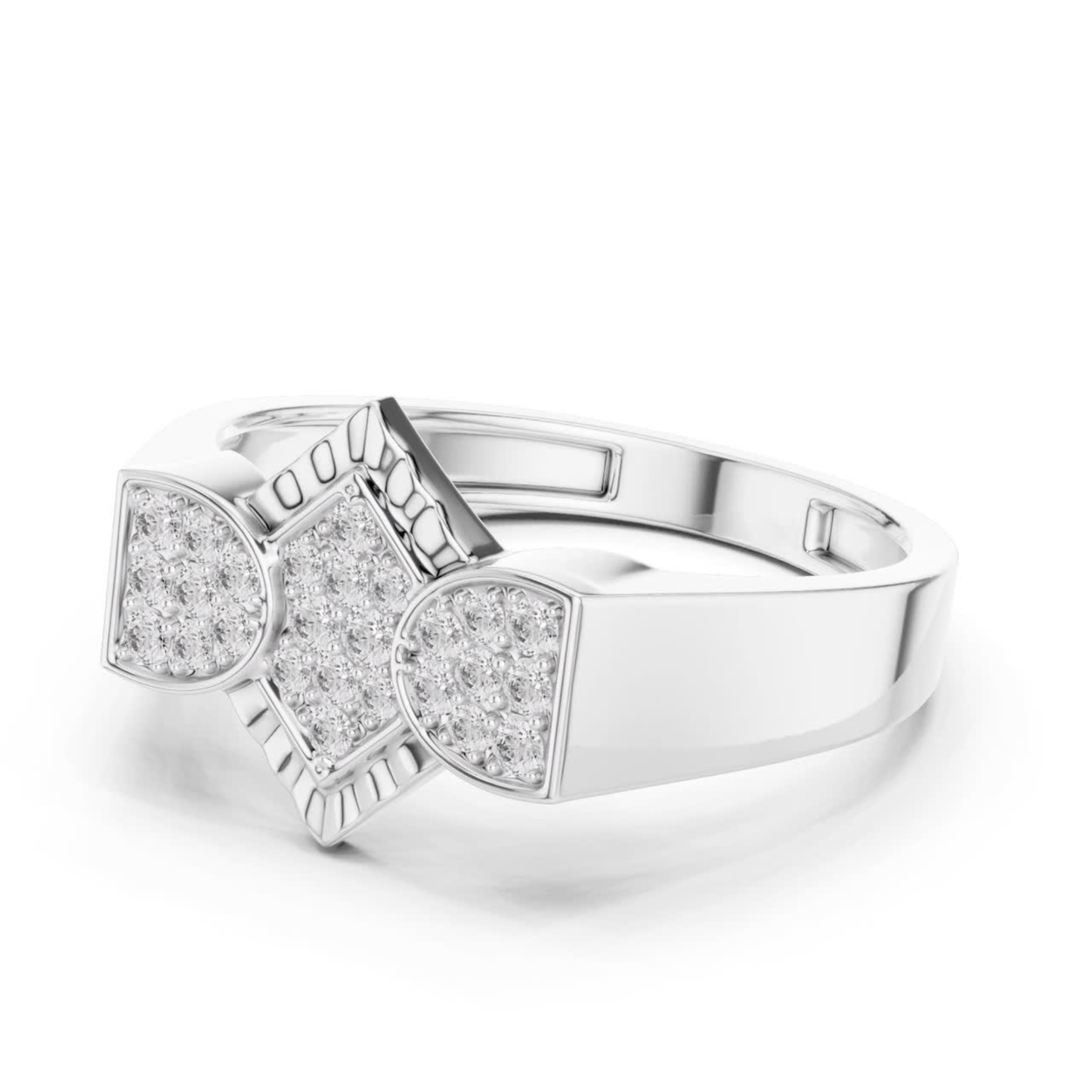 Round Diamond Geometric Statement Ring | Modern Luxury Style