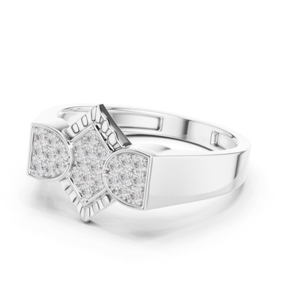Round Diamond Geometric Statement Ring | Modern Luxury Style
