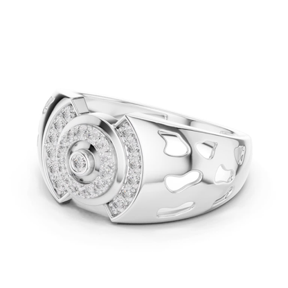 Luxury Diamond Circle Statement Rings | Modern White Gold Style