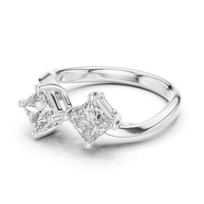 Princess Cut Open Wrap Diamond Ring | Modern Luxury Style