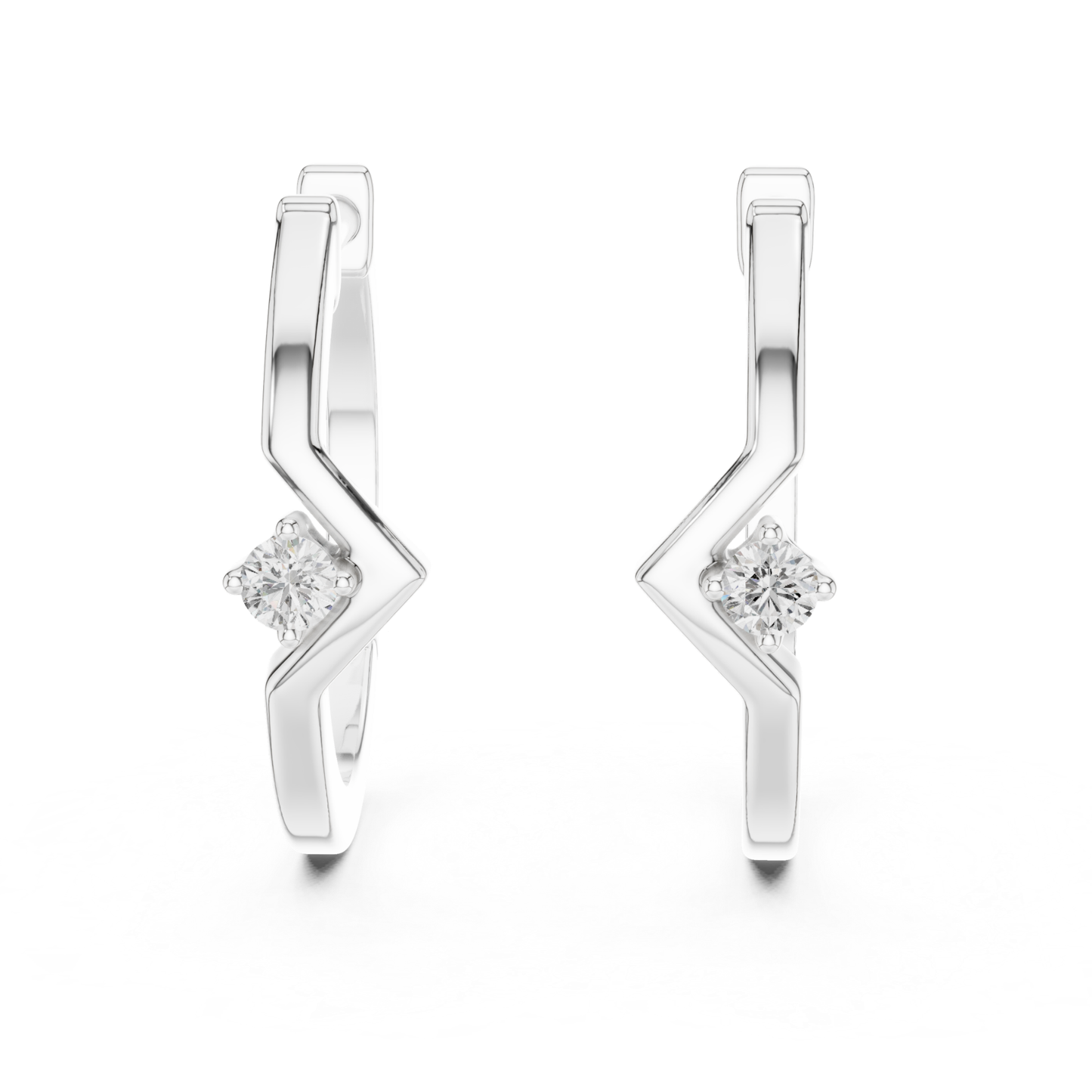 Modern Zigzag Diamond Hoop Earrings with Minimal Elegance | Luxury Jewelry