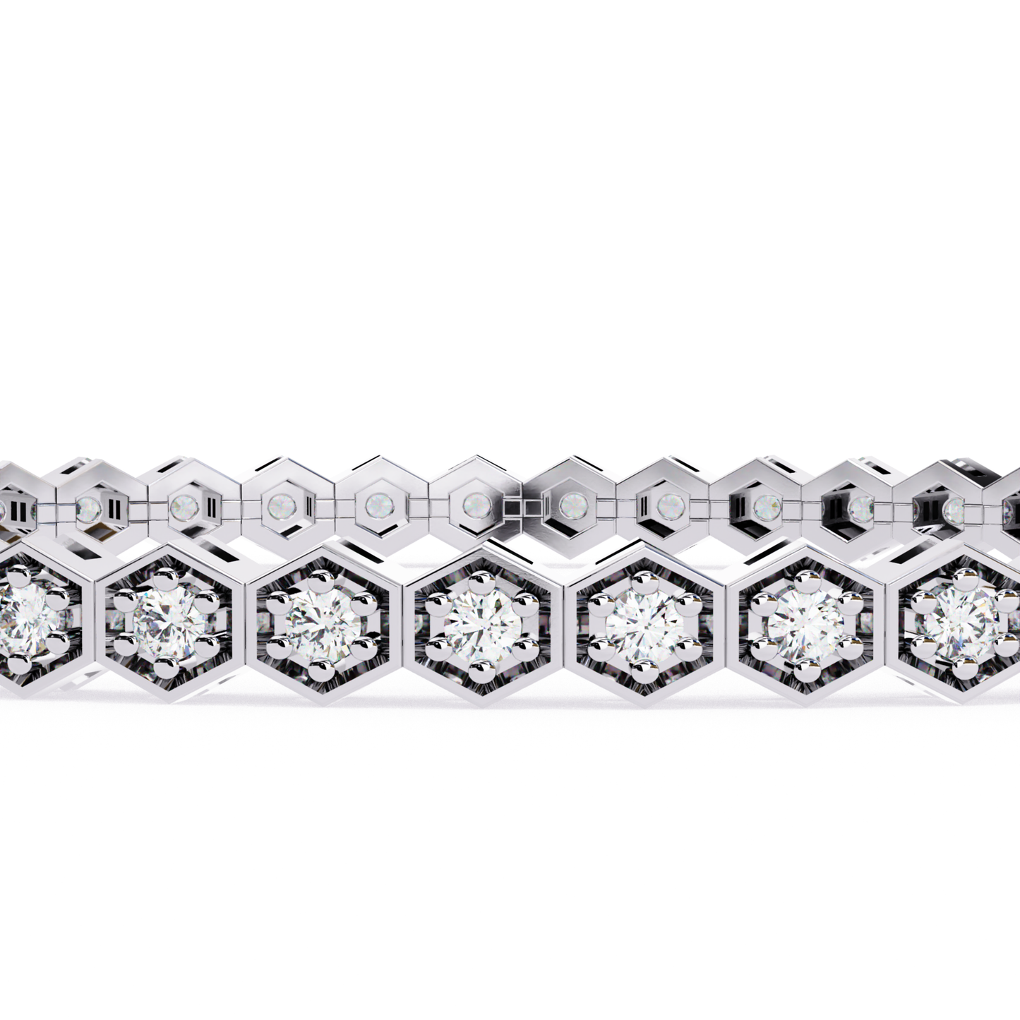 Hexa Gold Diamond Tennis Bracelet | Six Sides of Pure Luxury
