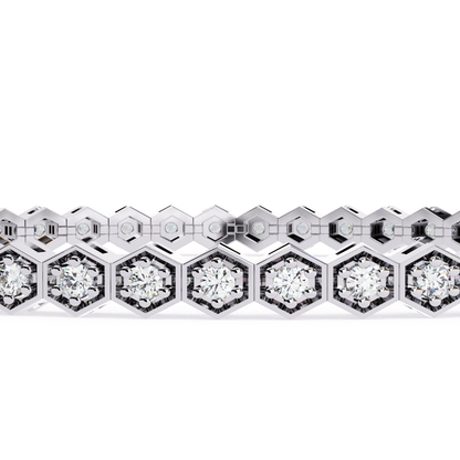 Hexa Gold Diamond Tennis Bracelet | Six Sides of Pure Luxury