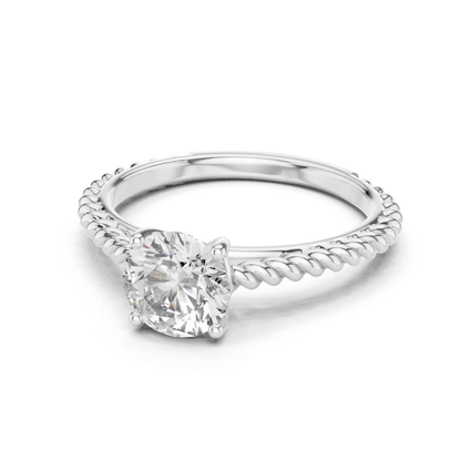 Round Diamond Rope Band Ring | 18K Gold Fine Jewelry