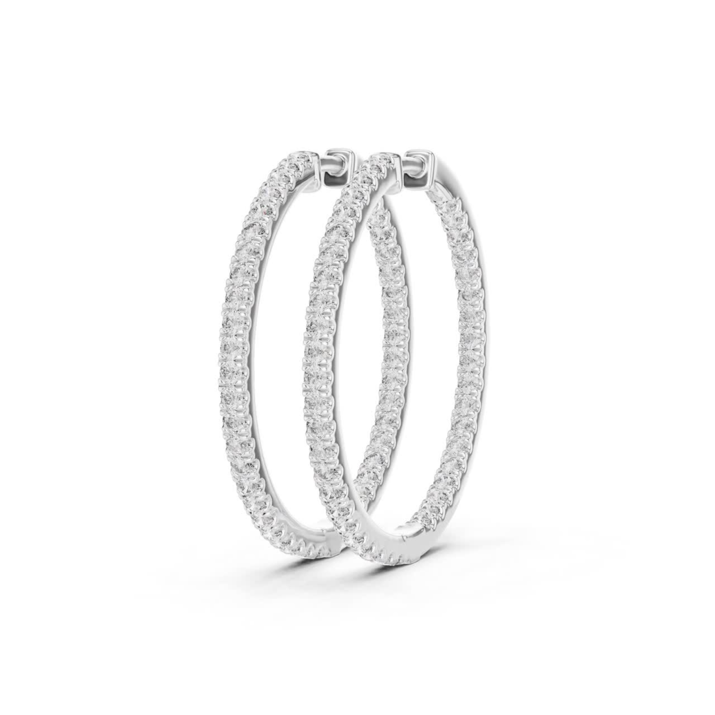 Classic Diamond Hoop Earrings with Brilliant Pave Elegance | Luxury Jewelry