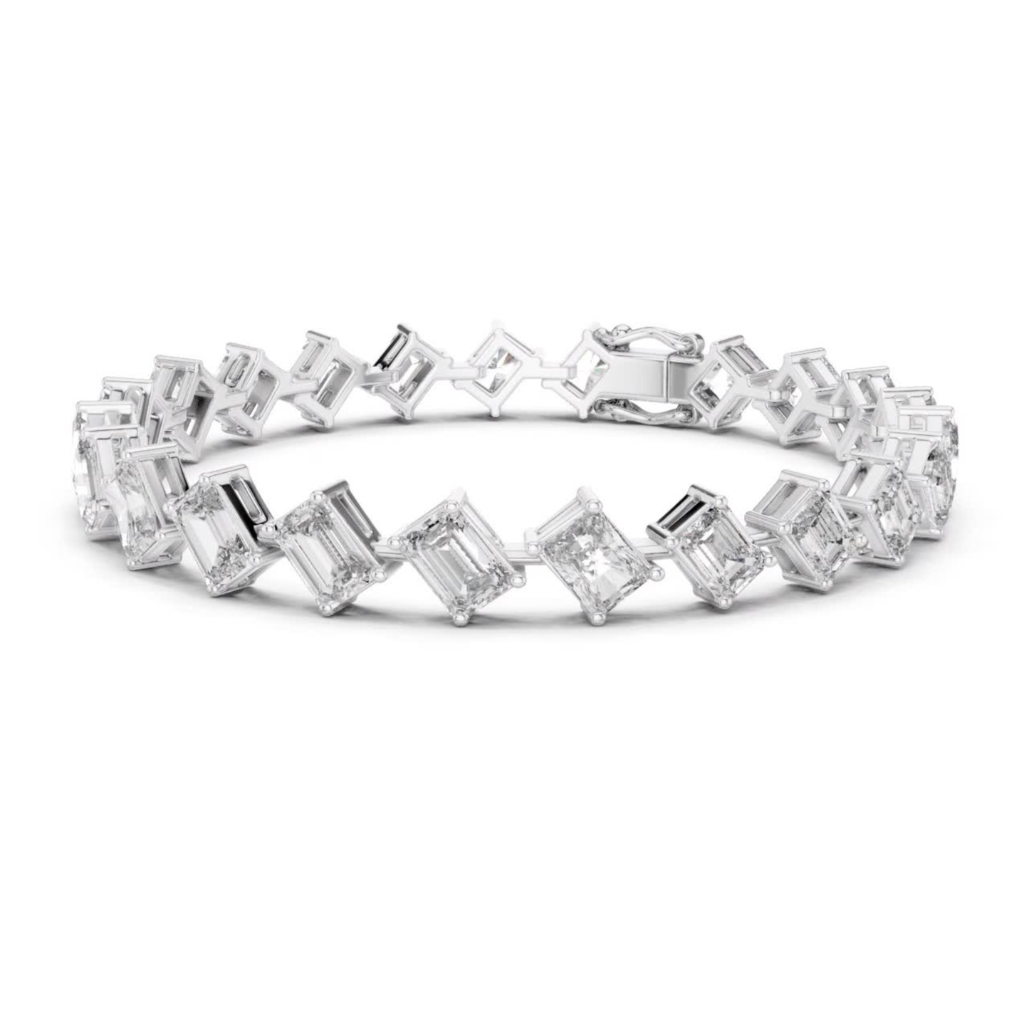 Emerald & Radiant Cut Diamond Tennis Bracelet | Luxury Style