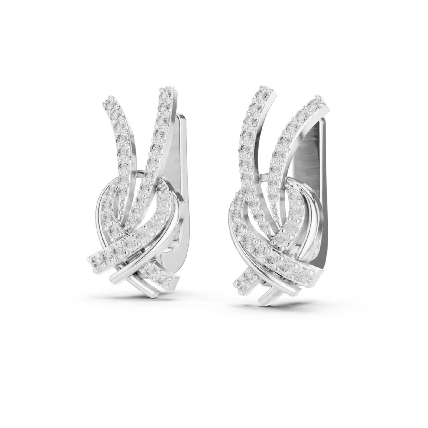 Twisted Diamond Drop Earrings with Criss Cross Elegance | Contemporary Luxury