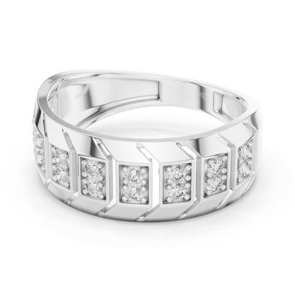 Round Diamond Men's Band | Modern Luxury Wedding Style