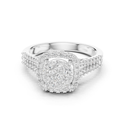 Round Cluster Halo Diamond Rings | Luxury Vintage Style