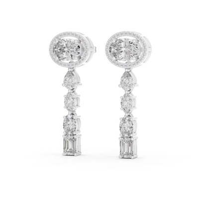 Oval Diamond Drop Earrings | Luxury Bridal Jewelry Style