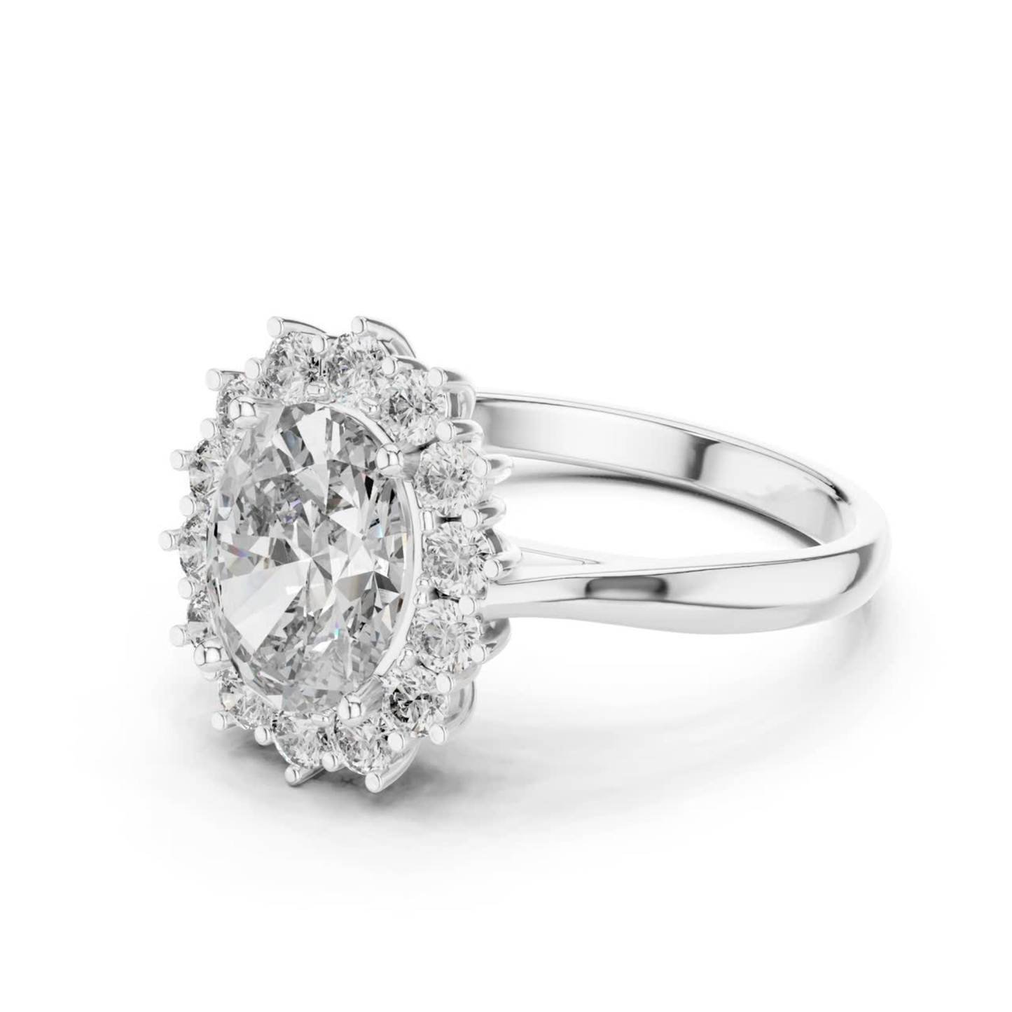 Oval Cut Halo Diamond Rings | Luxury Yellow Gold Statement Style
