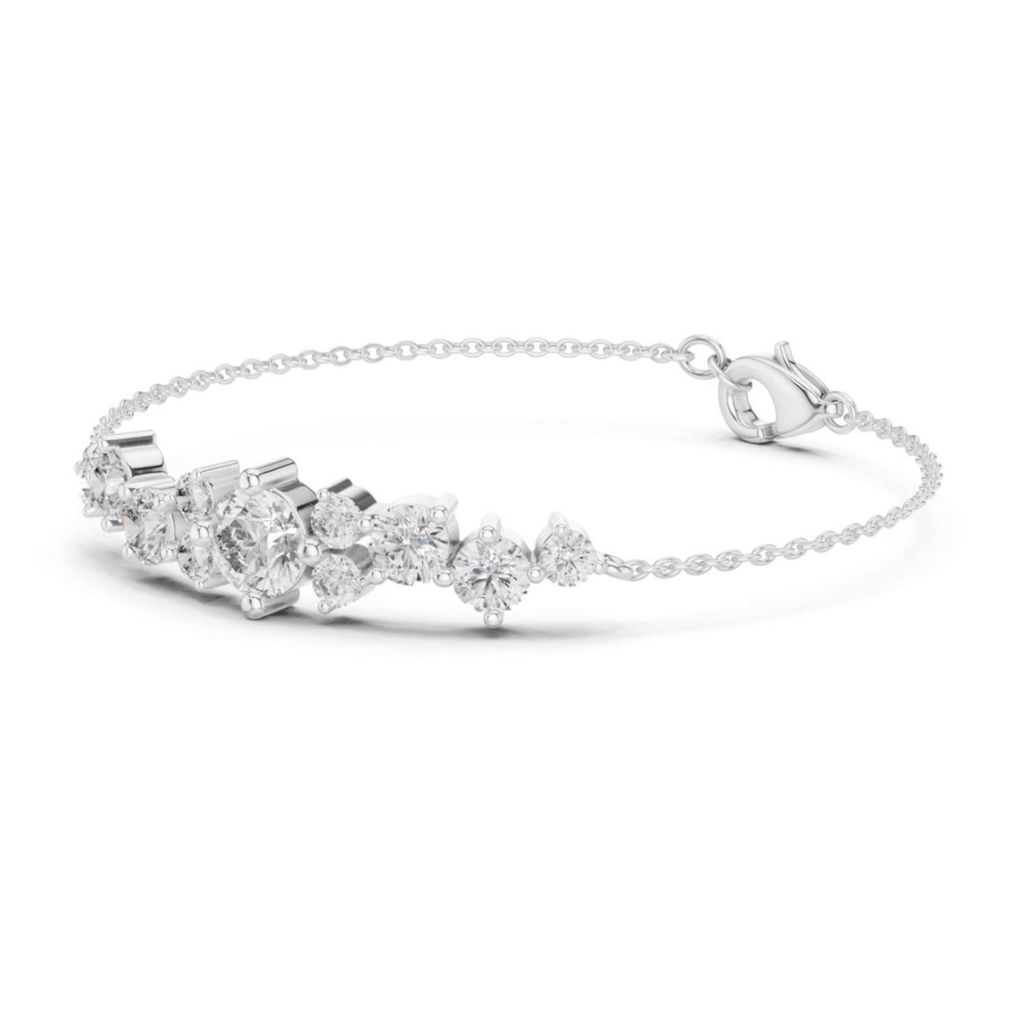 Round Diamond Cluster Bracelet | Elegant Luxury Style