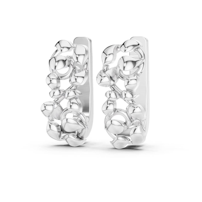 Abstract Leaf Gold Hoop Earrings | Contemporary Sculpted Elegance