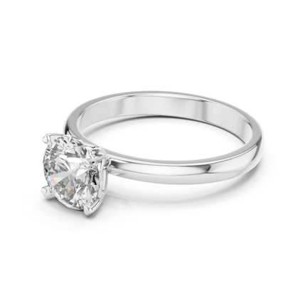 Round Diamond Simple Band Ring | 18K Gold Fine Jewelry