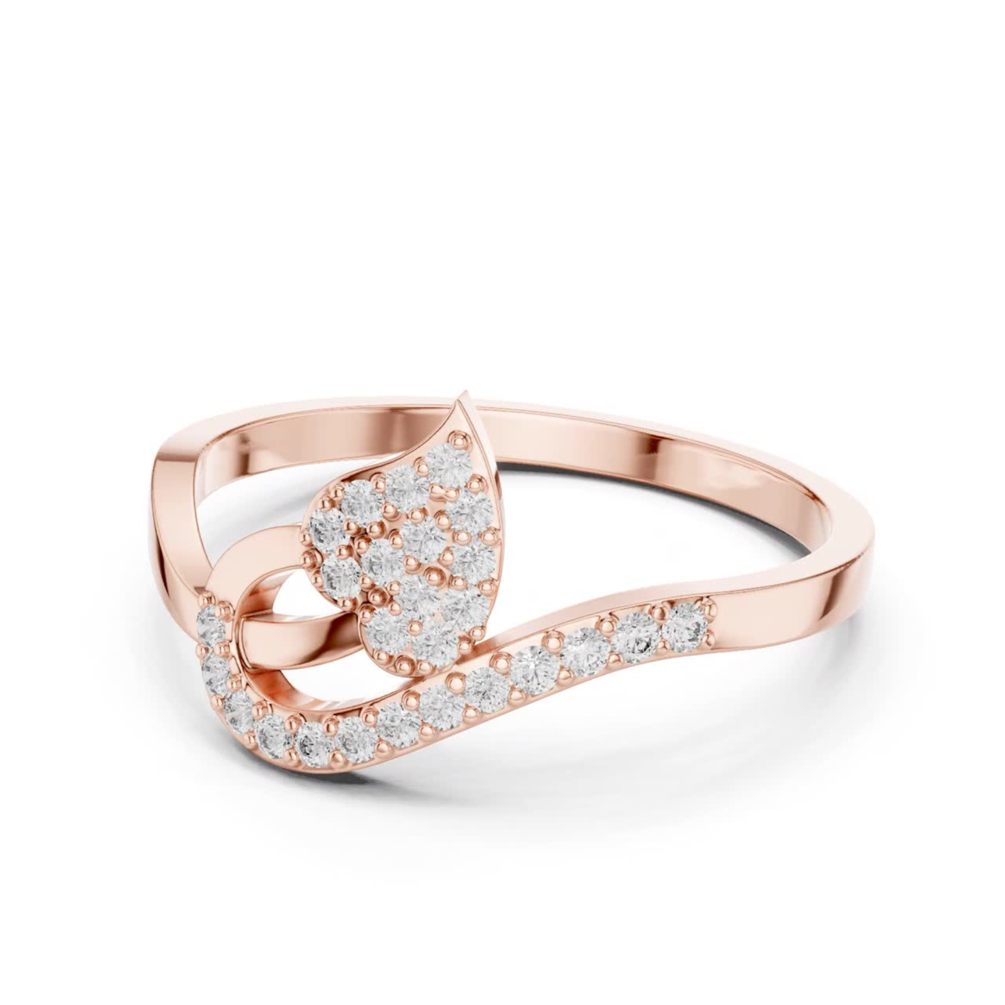 Elegant Leaf Diamond Open Ring | Nature Inspired Luxury Style