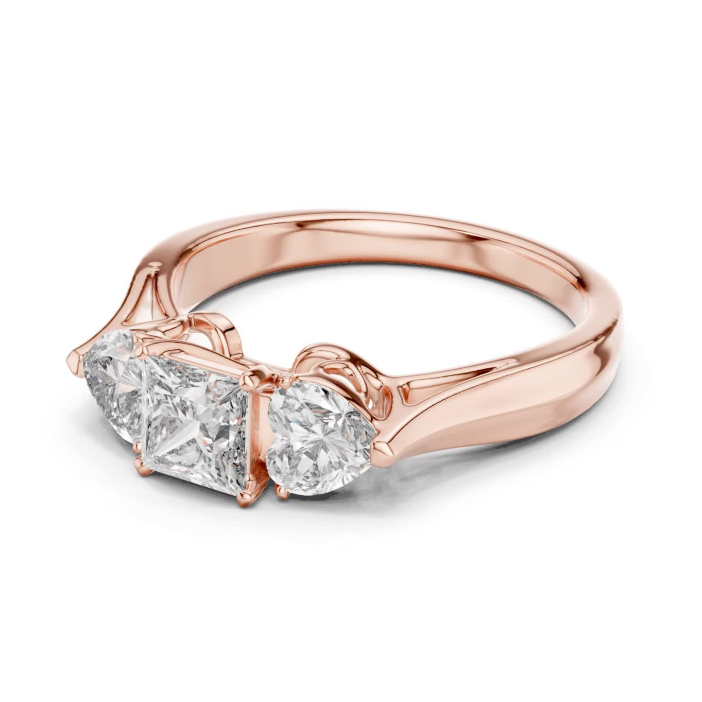 Princess Center Three Diamond Band Ring | Reign in Brilliance
