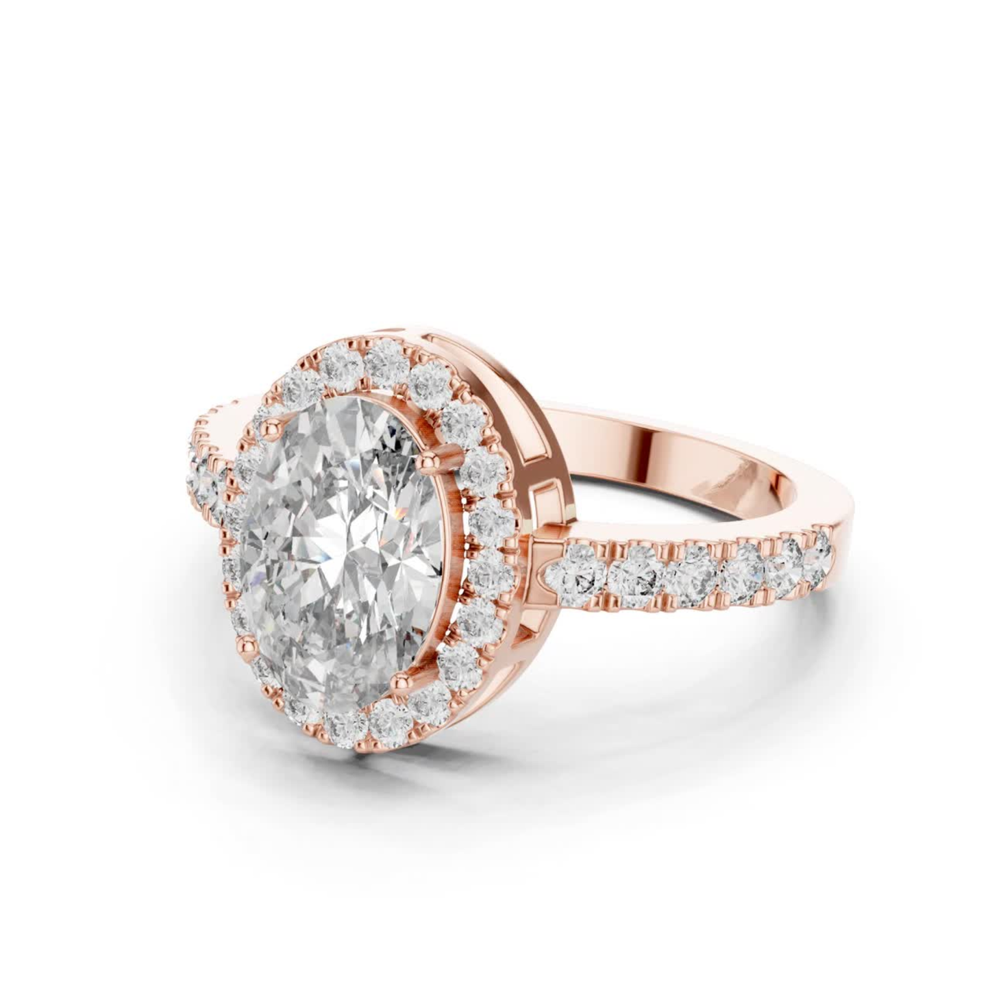 Oval Center Diamond Halo Ring | Crowned in Pure Brilliance