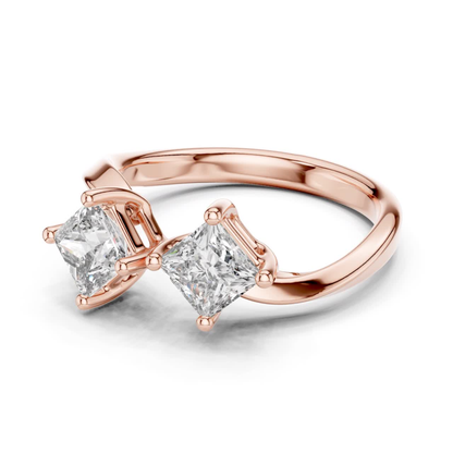Princess Cut Open Wrap Diamond Ring | Modern Luxury Style