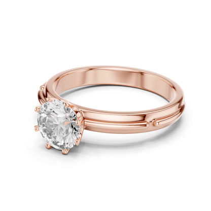 Round Diamond Designer Band Ring | 18K Gold Fine Jewelry