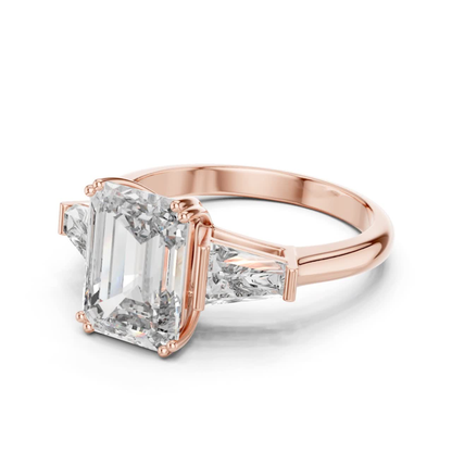 Emerald Cut Diamond Ring with Baguette Side Stones | Step-Cut Legacy