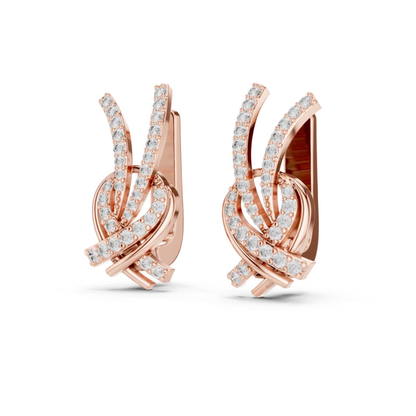 Twisted Diamond Drop Earrings with Criss Cross Elegance | Contemporary Luxury