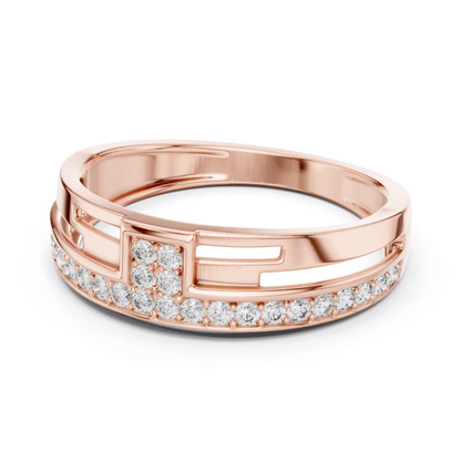 Round Diamond Channel Set Wedding Band | Modern Luxury Style