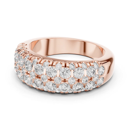 Multi Row Diamond Ring with Round Brilliant Elegance | Timeless Luxury