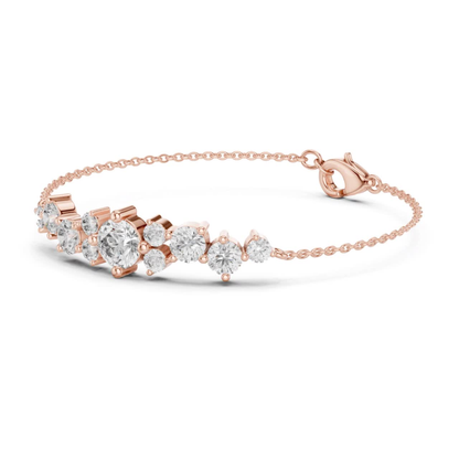 Round Diamond Cluster Bracelet | Elegant Luxury Style