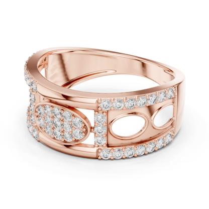 Luxury Diamond Open Pattern Band | Contemporary Fine Jewelry Style