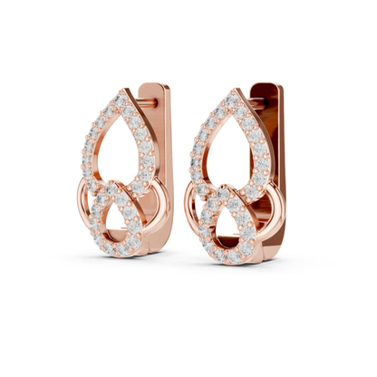Elegant Diamond Drop Earrings with Teardrop Openwork Luxury