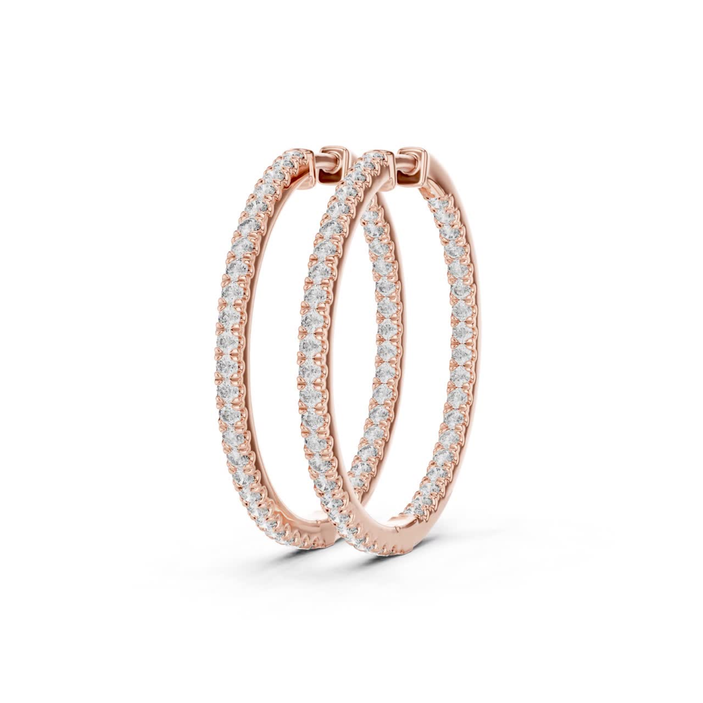 Classic Diamond Hoop Earrings with Brilliant Pave Elegance | Luxury Jewelry