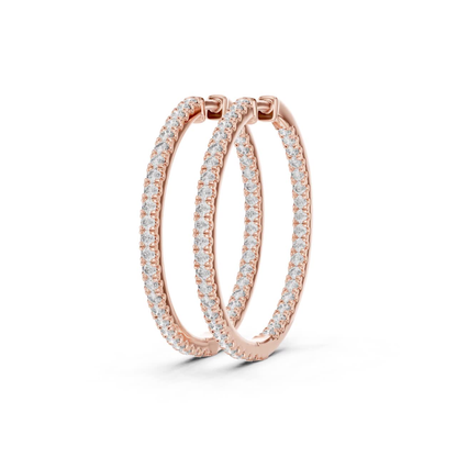 Classic Diamond Hoop Earrings with Brilliant Pave Elegance | Luxury Jewelry