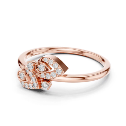 Pear Cut Open Wrap Diamond Rings | Elegant White Gold Style