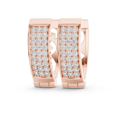 Rectangular Pave Diamond Hoop Earrings | Modern Luxe Brilliance