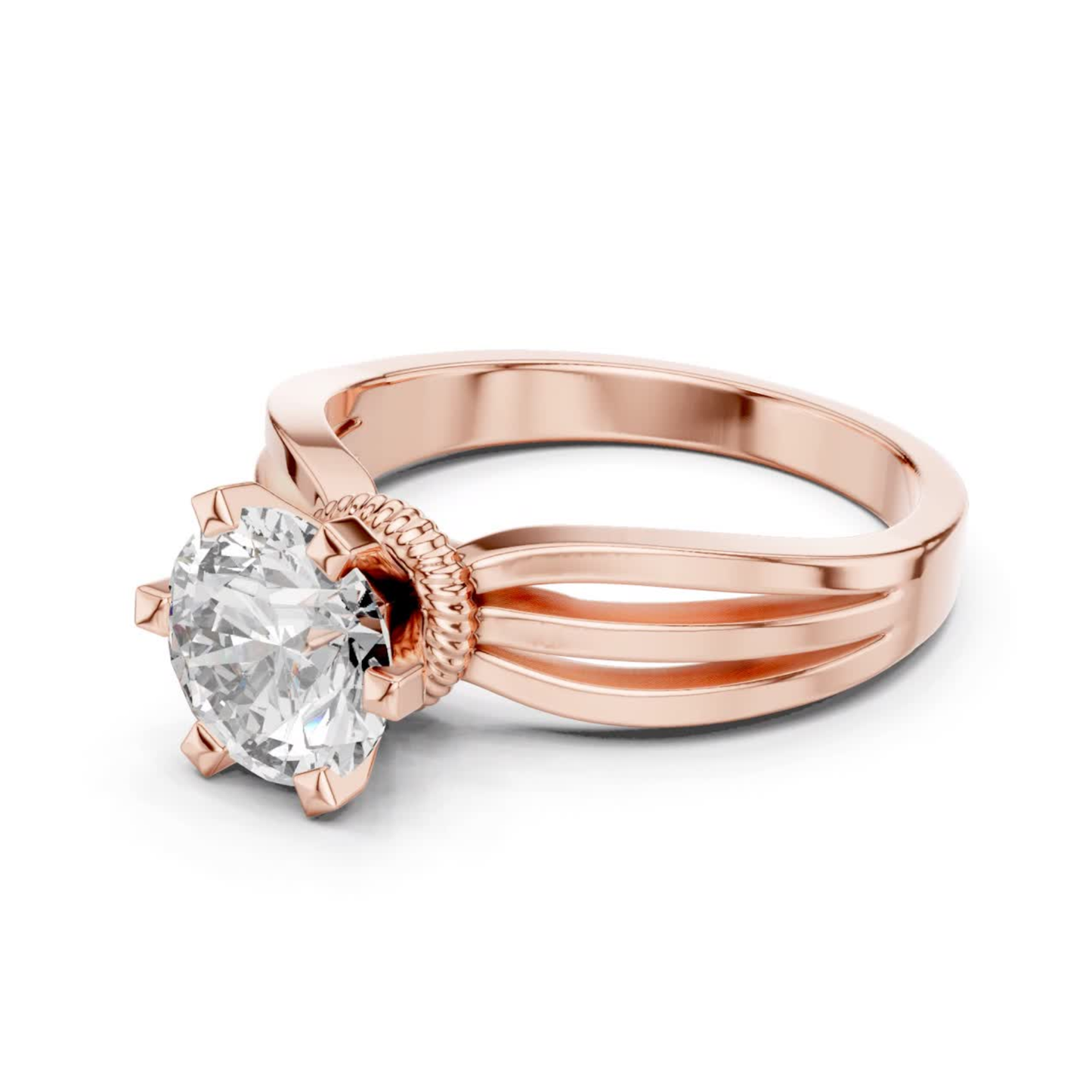 Round Diamond Layered Band Ring | Fine 18K 14K 10K Gold Luxe