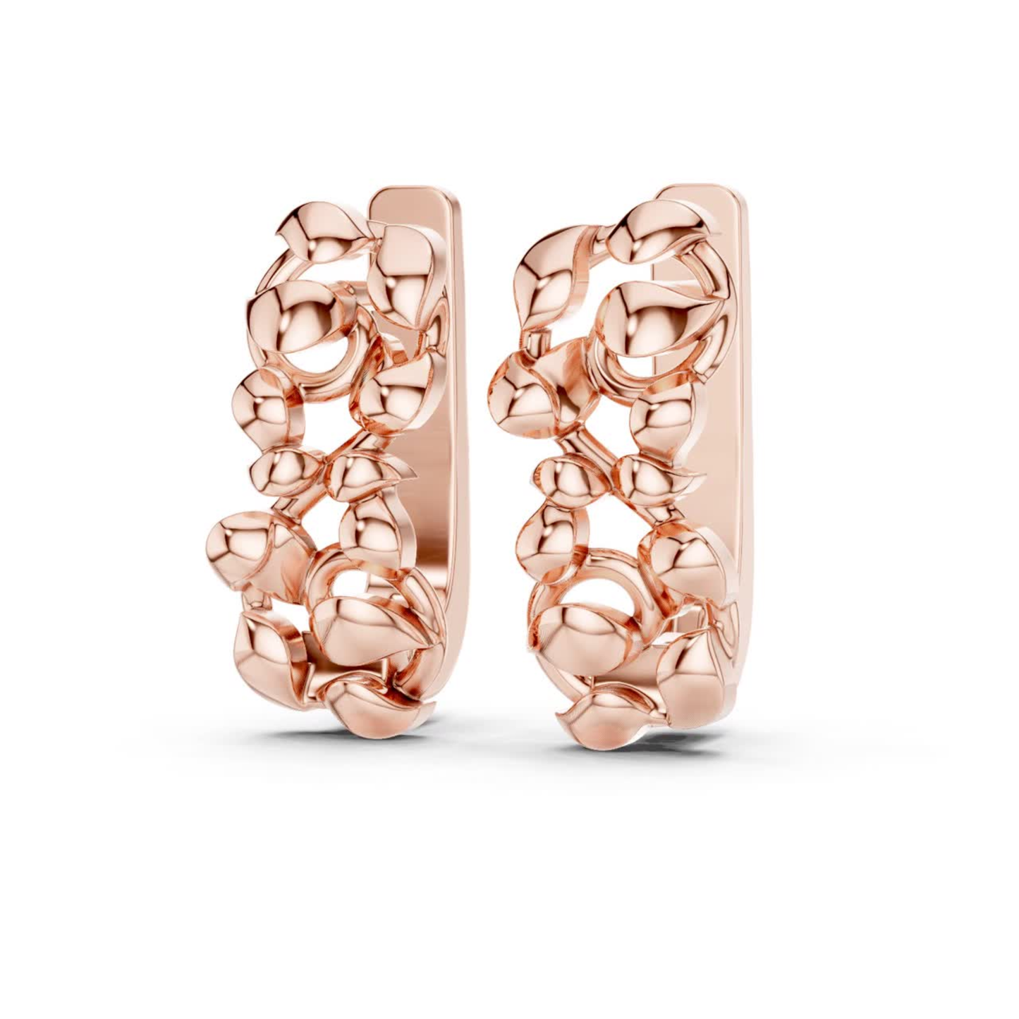 Abstract Leaf Gold Hoop Earrings | Contemporary Sculpted Elegance