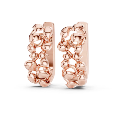 Abstract Leaf Gold Hoop Earrings | Contemporary Sculpted Elegance
