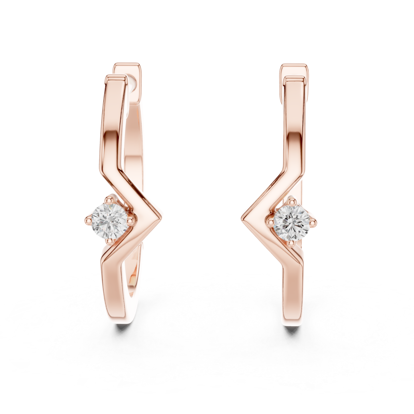 Modern Zigzag Diamond Hoop Earrings with Minimal Elegance | Luxury Jewelry