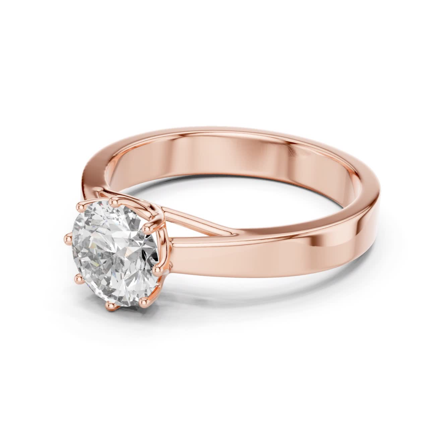 Round Diamond Solitaire Ring | 18K Gold Fine Jewelry