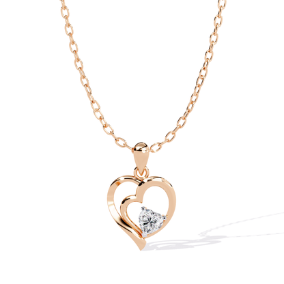 Open Style Heart Diamond Pendant